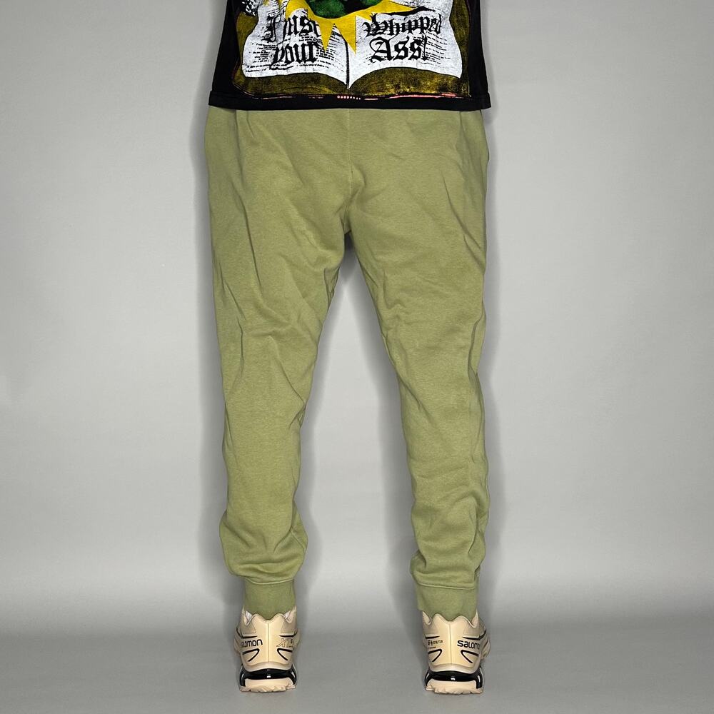 Nike Sweatpants Sage Green Cotton Joggers White Swoosh - Picture 3 of 4